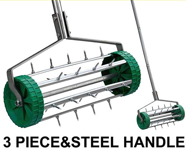 Metal Manual Rolling Spike Lawn Aerator Composed Of 3pcs Of Steel Tubes