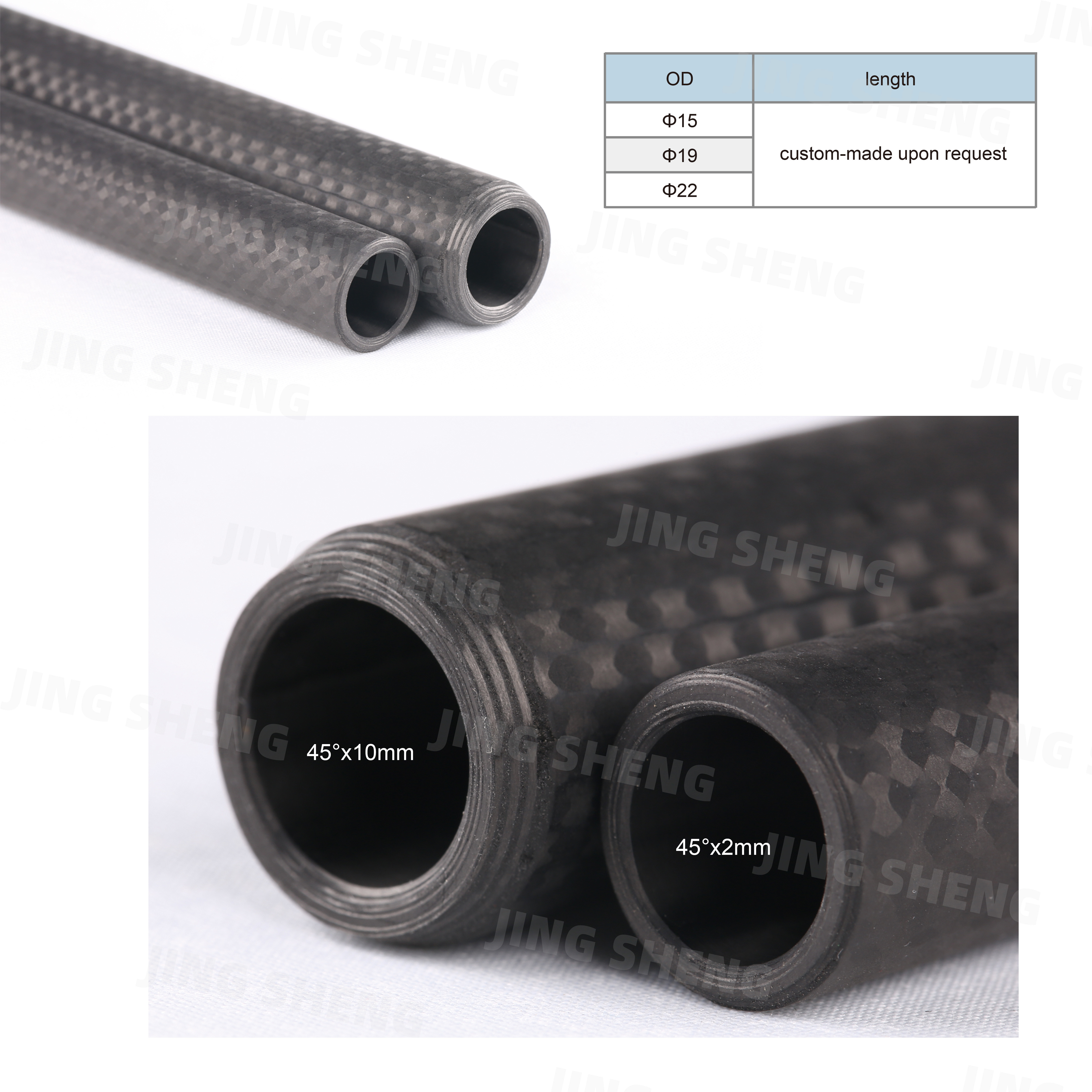 3K Brushed Finish Twill Carbon Fiber Tubing - Lightweight, Durable, Abrasion Resistant, High Performance
