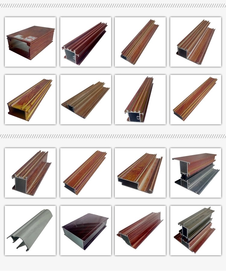 High Hardness Wood Finish Aluminium Profiles T5 T6 For Kitchen Door / Curtains