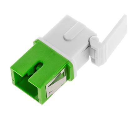 Stable SC Fiber Optic Adapter Outer Shutter Green Color Corrosion Resistant