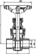 Brass 6 Inch Gate Valve Casting Body Brass Solder Ends NPT BSP Standard