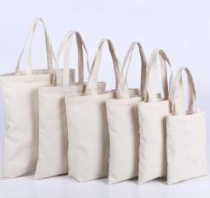 China Cotton Material standard size cotton tote bag Long Shoulder Belt Canvas Cotton Shopping tote Bag wholesale