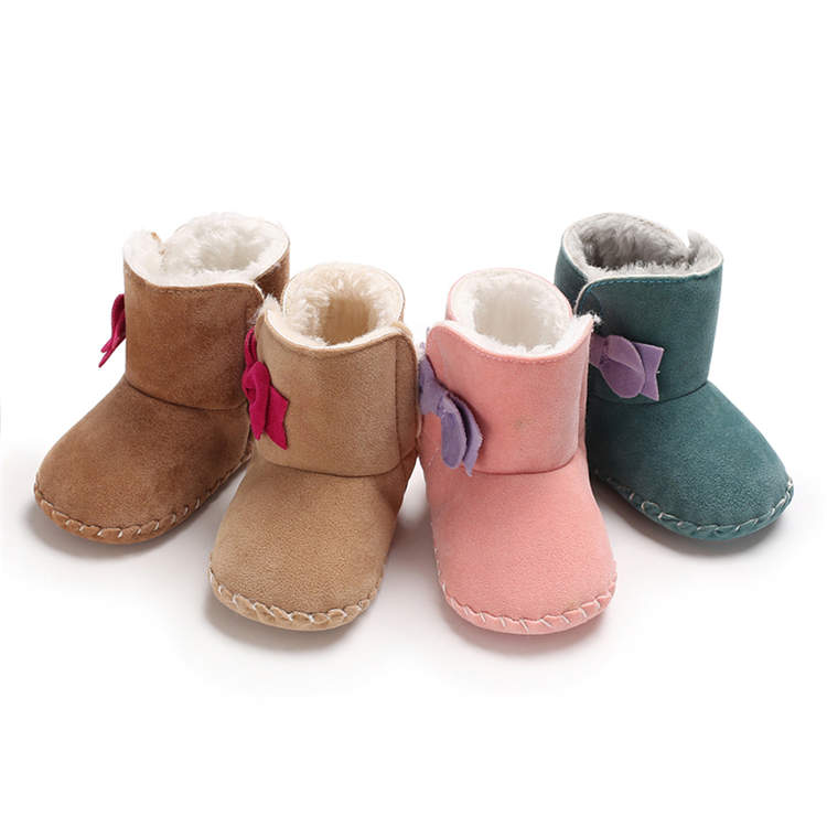 2019 winter warm cotton cute Bowknot 0-2 years girls Outdoor baby booties