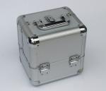 Large Space Silver Aluminium Makeup Box , Durable Lockable Makeup Case