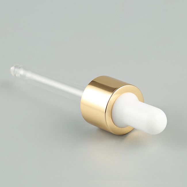 Small Essential Oil Glass Dropper 18/410 Shiny Gold Aluminium Dropper