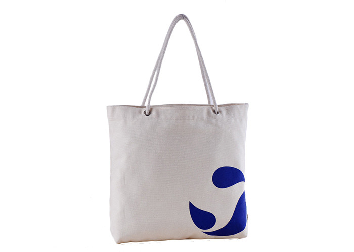 Shopping Usage Canvas Tote Shopper Bag Custom Printing Foldable Long Lifespan