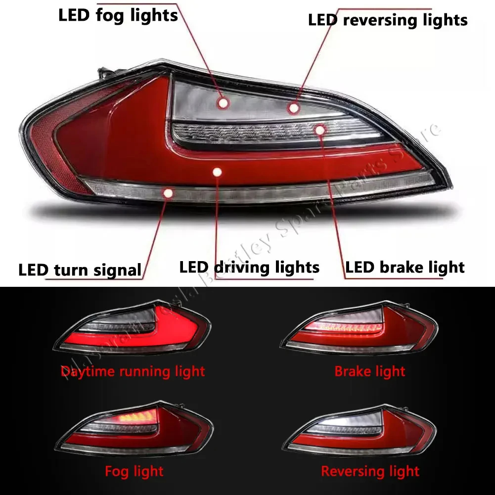 Car Fitment BMW Z4 09-16 E89 Gets A Dynamic Red Flow Led Brake Light Bar Turn Signal