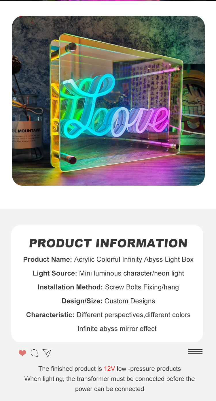 Mini Luminous Character 3D Billboards Infinity Mirror LED Letters with Wireless Channel