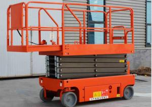 China Electric Hydraulic Man Lift Equipment Safety With Foldable Guard Rail wholesale