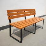 Street Furniture Metal Seating Bench Wood Grain Aluminum Commercial Long Garden