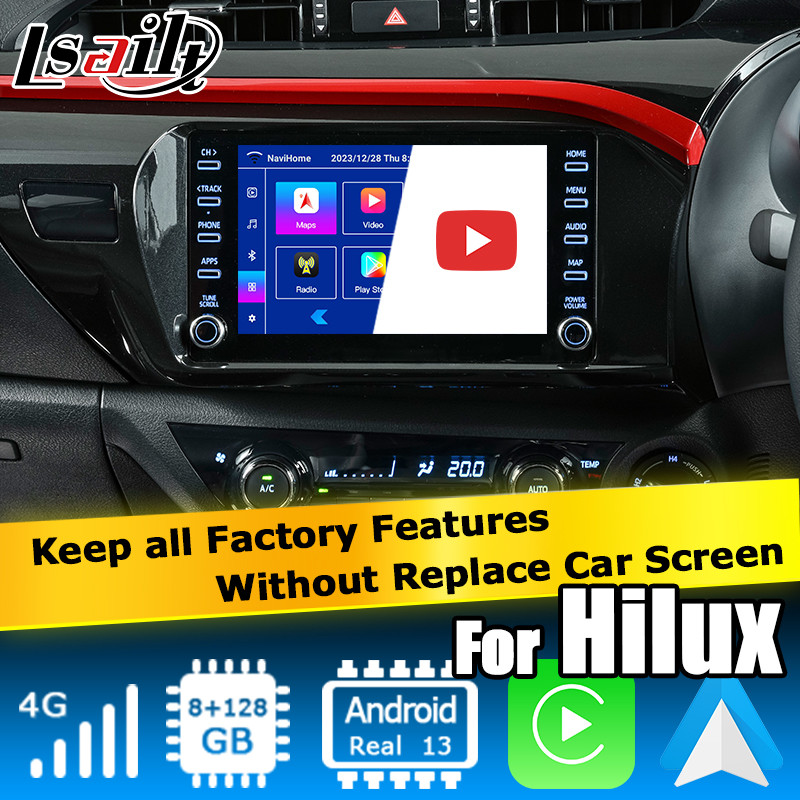 Toyota Hilux Android 13 multimedia video interface wireless carplay android auto touch 3