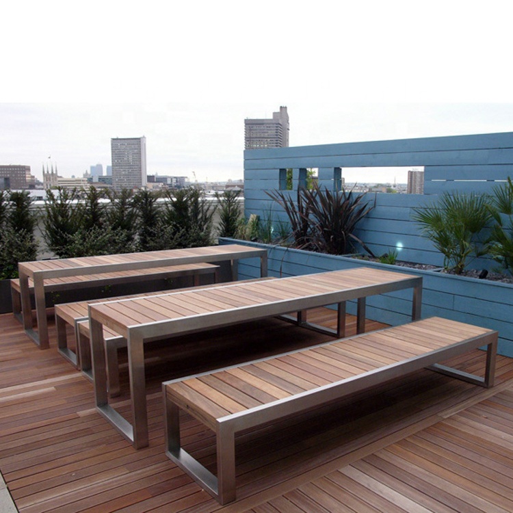 Street Black 1300*700*750mm Picnic Table Bench Set