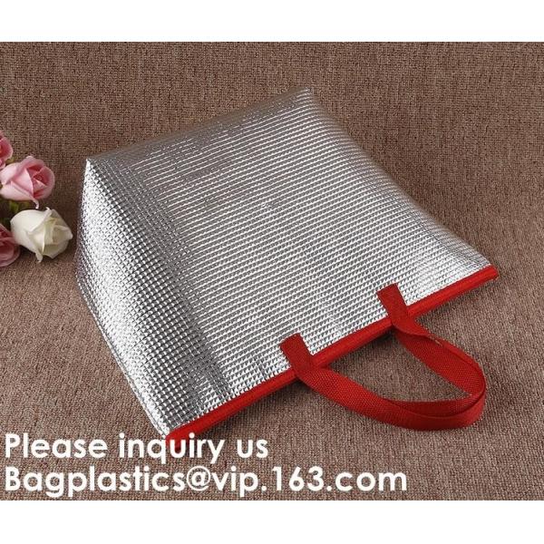 Insulated Thermal Non Woven Aluminum Foil Cooler Bag For Frozen Food,Reusable Insulated Aluminum Foil Thermal Lunch Cool