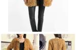 Round neck zipper design long sleeves ladies fashion & elegant fur coat