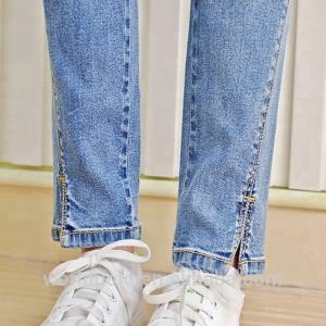 China Casual Fashion Girls Distressed Ripped Skinny Jeans Spandex / Cotton Material wholesale