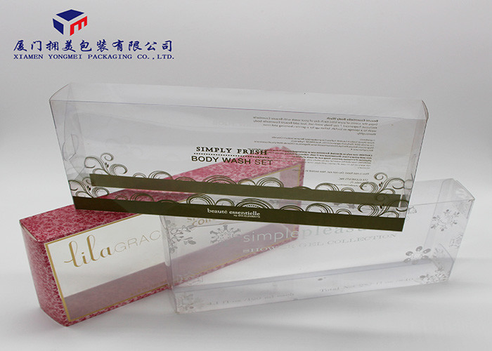 Cosmetics Clear PVC Box Custom Printed Plastic Boxes Open From Two Sides