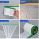 Transparent PE Pre Taped Masking Film Plastic Protection Painting For Furniture