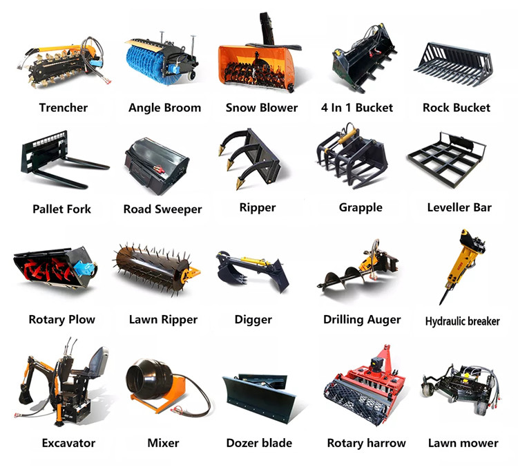 Landscaping Projects Mini Skid Steer Track Loader With 25-35Hp Engine