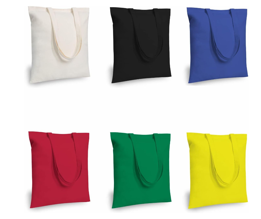 GiftExpress White Cotton Heavy Duty Canvas Shopping Bags Personalized