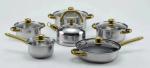 Non Stick Stainless Steel Cookware Pot 6 Pieces Sets Food Grade No Warping