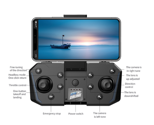 Customizable 6 Channels W21 Camera Drone with One-Touch Video Recording and Auto Leveling