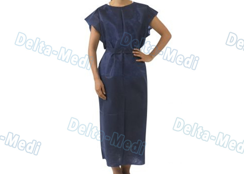 Sterile SMS / PP Disposable Protective Apparel Patient Gown Without Sleeves