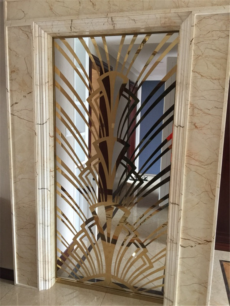 Mirror Gold Stainless Steel Room Dividers For Hotels/Villa/Lobby/Shopping Mall