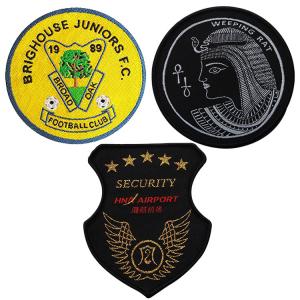China Heat Cut Border 22.8cm Embroidered Logo Badges For T Shirts Holes wholesale