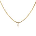 Anniversary 18k Gold Necklace Jewelry Custom Gold Initial Letter Necklace
