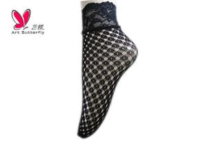 China Patterned Women'S Fishnet Ankle Socks / Knitted Thick Ankle Socks wholesale
