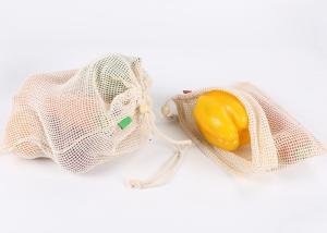 China Supermarket Cotton Mesh Bag , Organic Cotton Reusable Produce Bags Breathable wholesale
