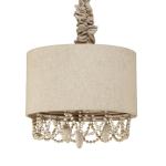 Wood sphere pendant light with Frabic Lampshade (WH-CI-41)