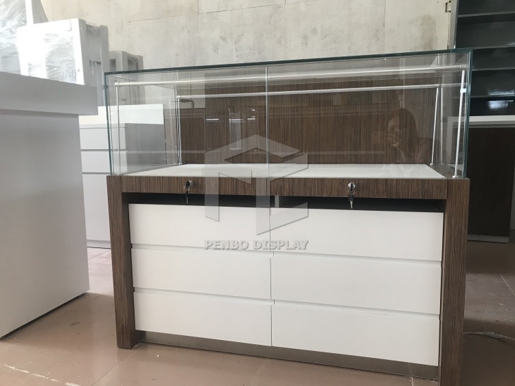 MDF Approval Jewelry Display Showcase Led Lighting Jewelry Shop Counter