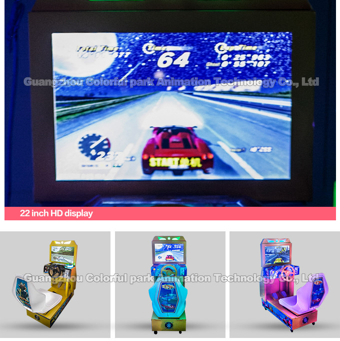 22 Inch Screen Car Driving Arcade Machine Out Run 12 Scenes Selectable