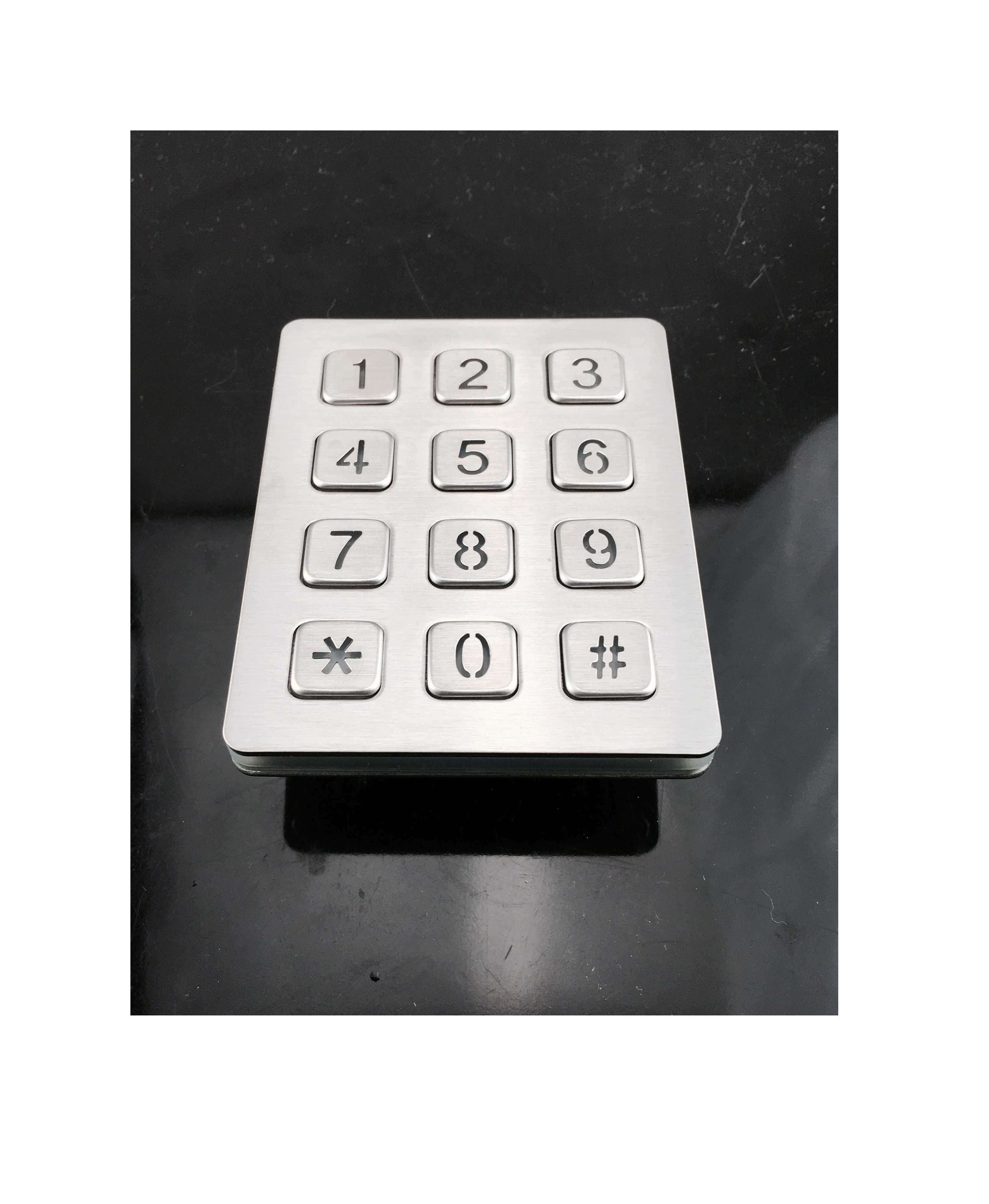 12 keys Panel mounted stainless steel illuminanted keypad with male pin out connector