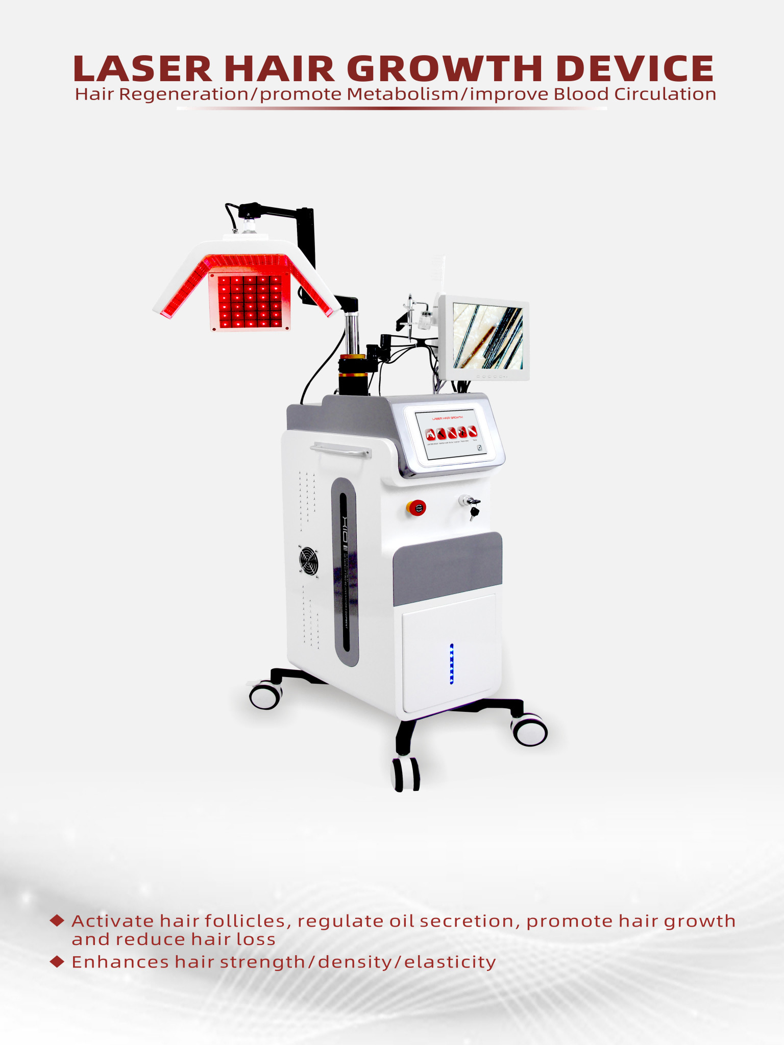 5 In 1 Laser Hair Growth Machine 650nm Diode Therapy Beauty Salon Equipment