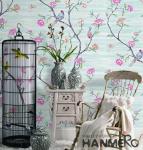 Embossed Vinyl Wallpaper Flowers And Birds Soil Case Classic Style