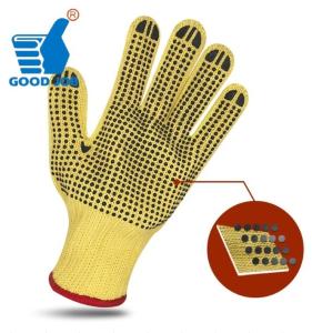 China Aramid Fiber Insulated Cut 5 Resistant Gloves With PVC Dots wholesale