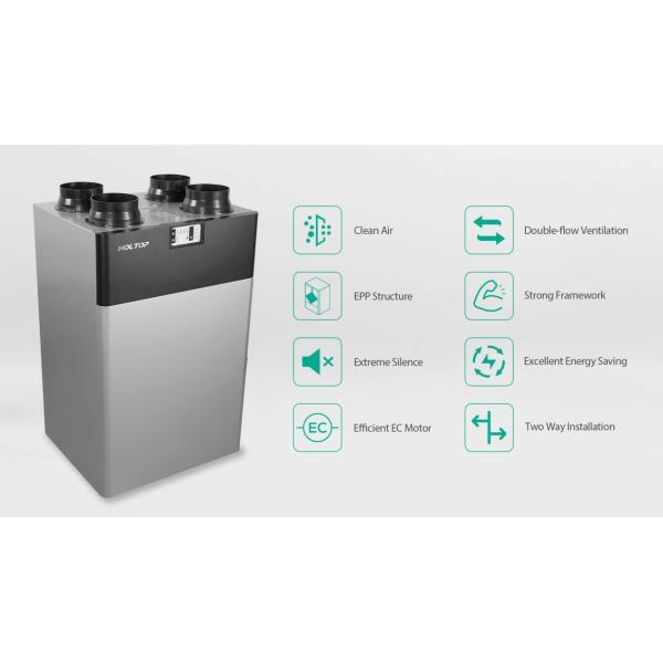CFA 350T 200 CFM Compact HRV Unit with 95% Heat Recovery Efficiency