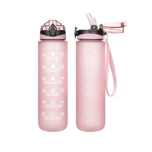 China Leakproof bpa free sports 32oz plastic portable tritan water bottle with time marker wholesale