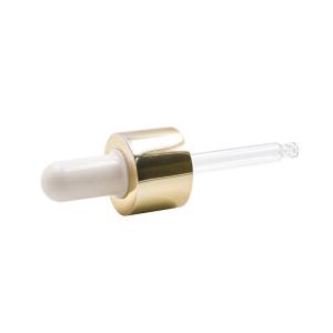 China Anodized Gold Center Ring Plastic Bottle Dropper White Rubber Nipple Burette wholesale