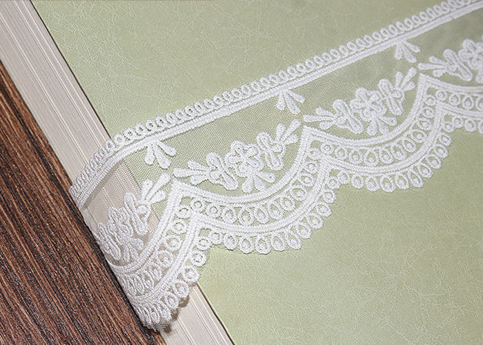 Bridal Embroidered Lace Trim Cotton Nylon Mesh Tulle AZO Free 5.5 CM Width