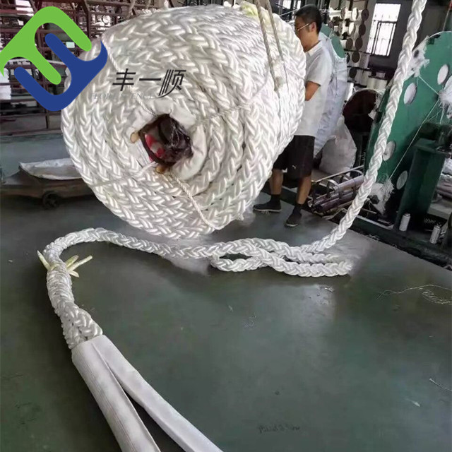 46mm 8 Strand PP Rope Polypropylene White Marine Rope For Mooring Ship
