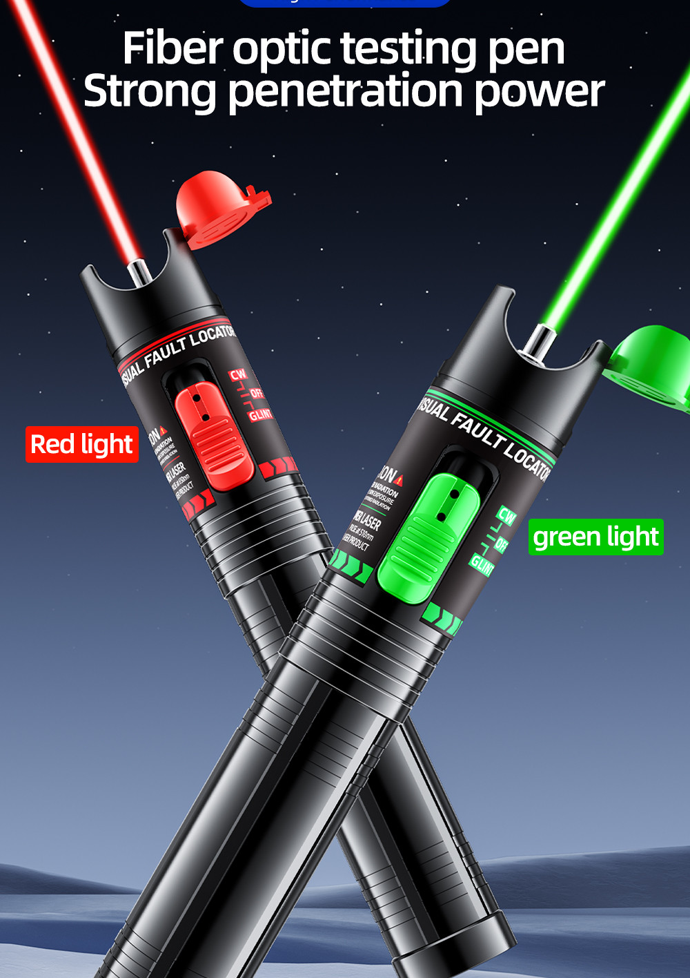 Green Laser Red Laser Fault Tracker For FTTH FTTB FTTX Network With SC/ST/FC Connectors And 5-100MW Output Power