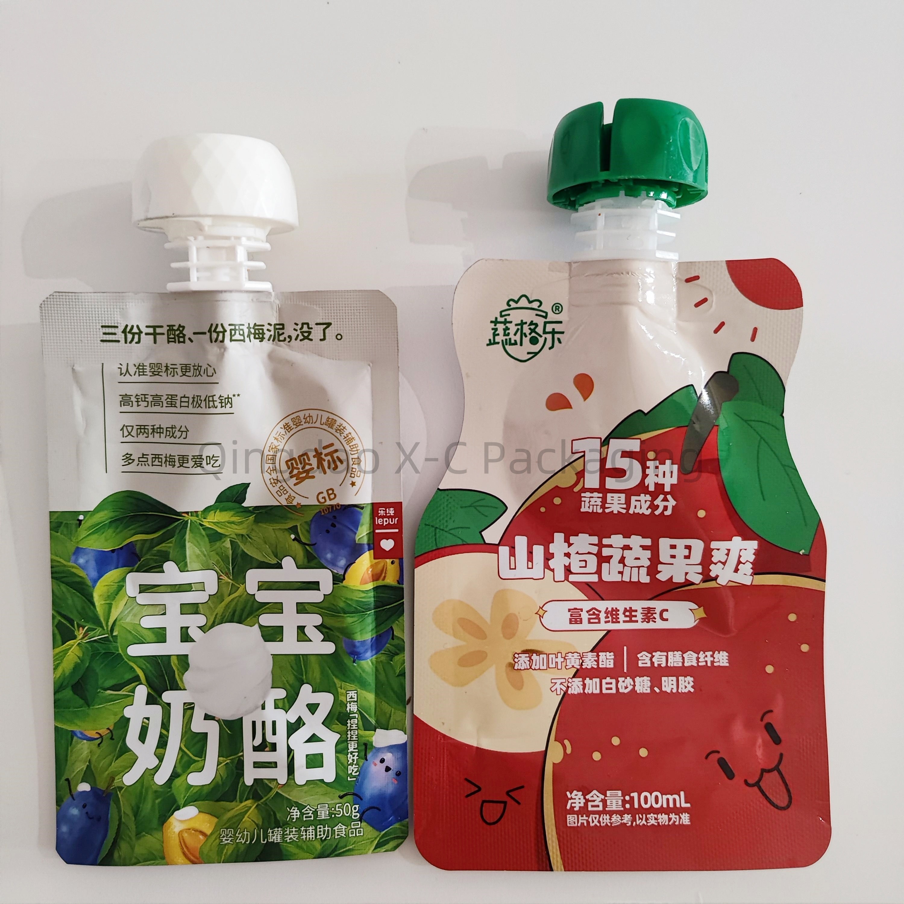 Custom Printed Spout Liquid Stand Up Pouches Flexible Heat Seal Aluminum Material