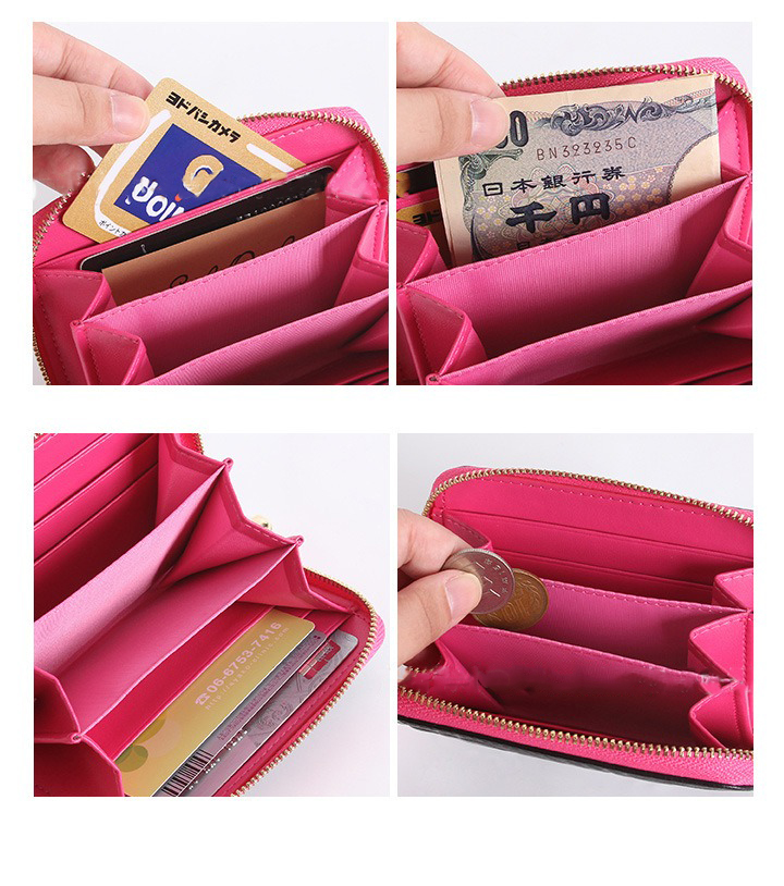 Camellia Genuine Leather Hand Coin Purse Small and Exquisite Wallet with No Embossing