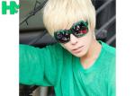 Blonde Short Synthetic Men Hair Wig Natural Looking 150 Gram