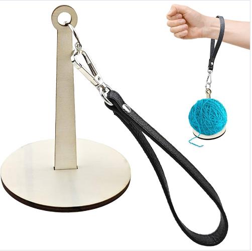 Cross-border New Arrival! Wooden Portable Wrist Yarn Holder. Compact and Stylish for Easy Yarn Storage