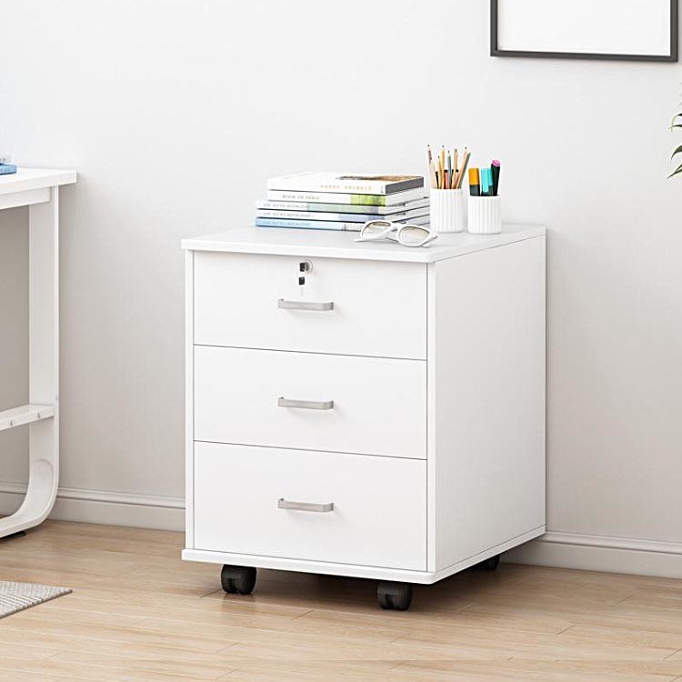 16 Inch Office Wooden Filing Cabinets Rolling White File Cabinet