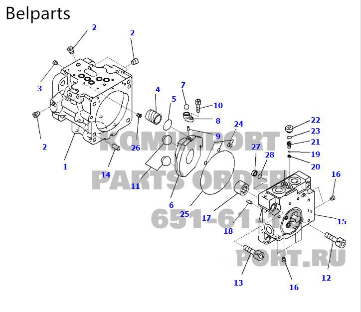 PC55MR-3 Excavator Hydraulic Pump Assy / PC55-3 Main Pump Excavator 708-3S-00942 708-3S-00941